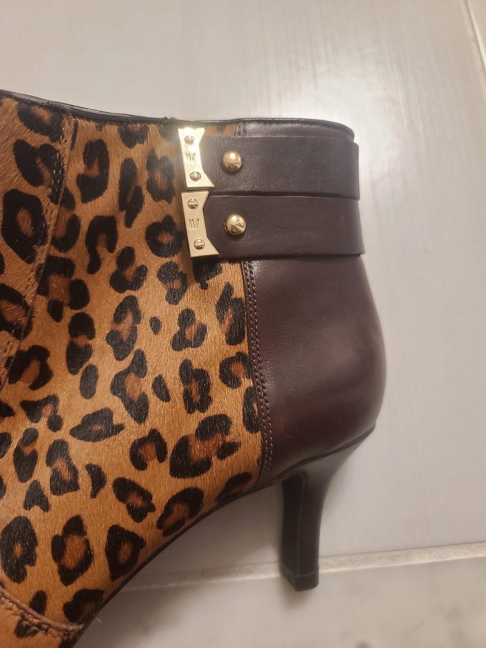 Rockport Leopard Print Ankle Booties with 2.5 Inch Heel & Gold Accents - Picture 11 of 11